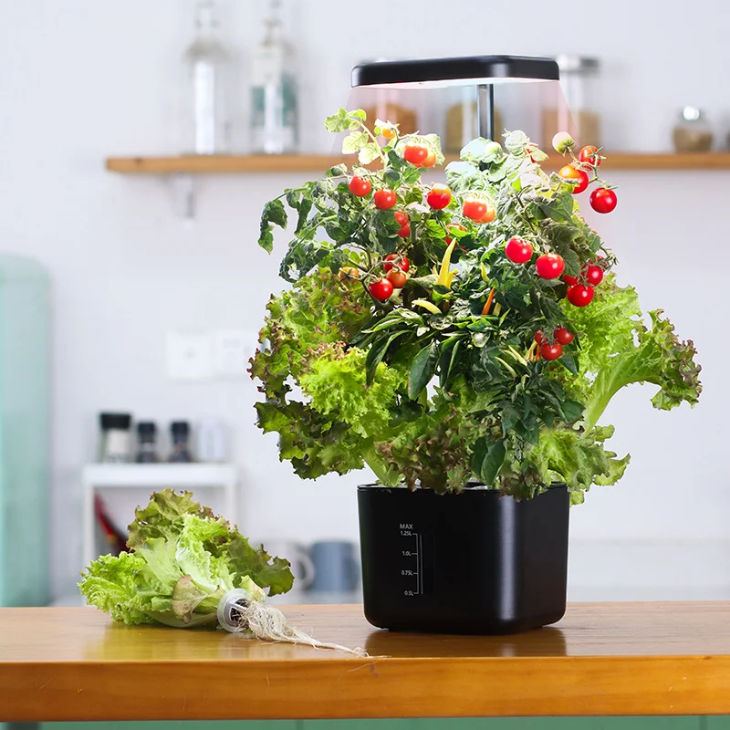 Hydroponics Growing System 4 Pods Indoor Garden Plant Germination Kit with Full-Spectrum Grow Light,Height Adjustable