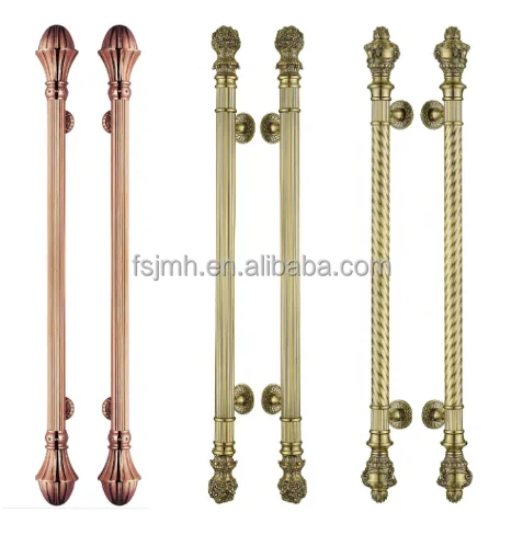 Antique Chrome Craft Pull Handle Aluminum And SUS Luxury Decor Large Hotel Solid Wood Door Handle