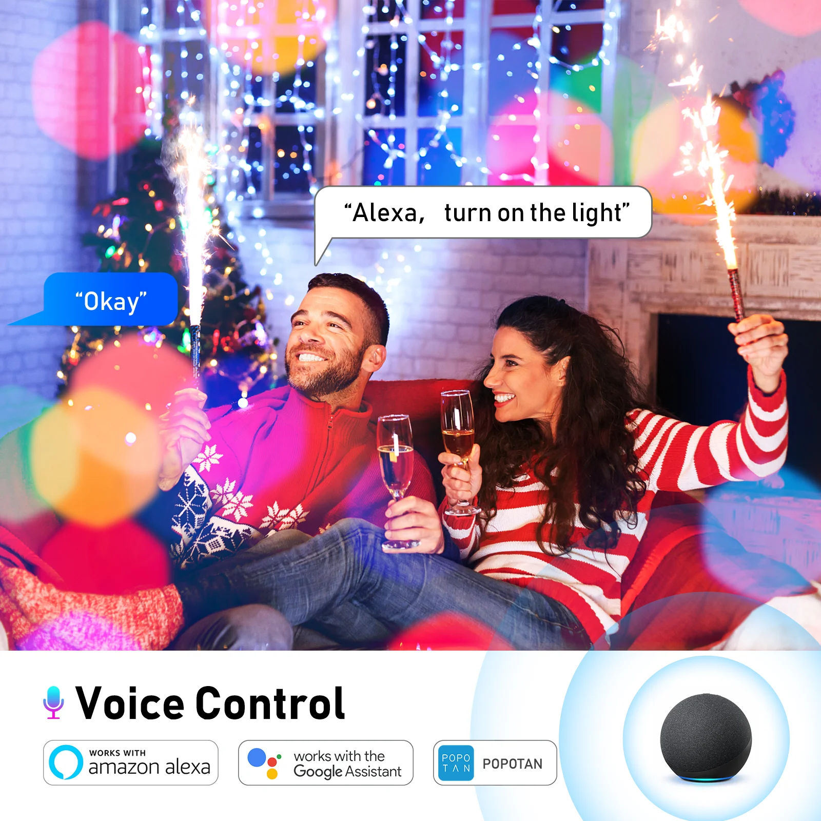 APP Control Outdoor Waterproof Firefly Twinkle Lights RBG Color Changing LED Fairy String Lights Commercial Christmas Lights