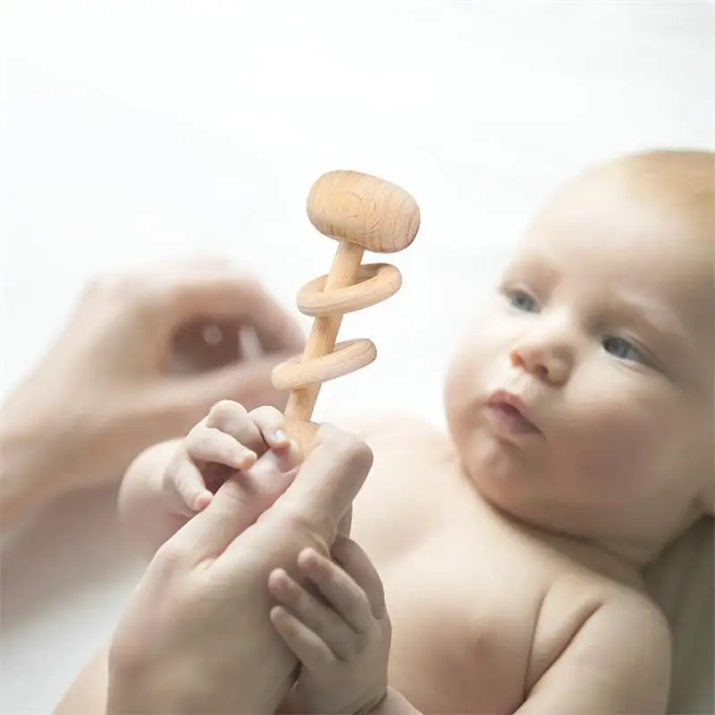 Новый стиль Лидер продаж деревянное детское кольцо-прорезыватель из