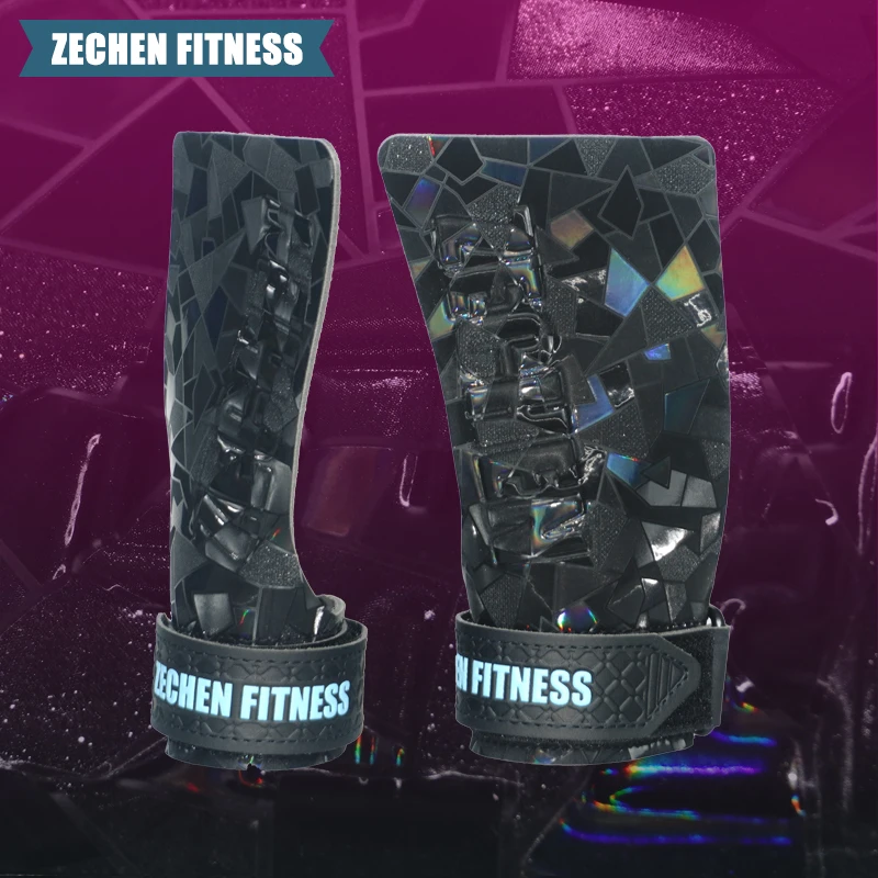 2024 Zechen Fitness Shine Grip heavy duty non slip Custom logo Silicone Gymnastic Crossfit Grips without Magnesium