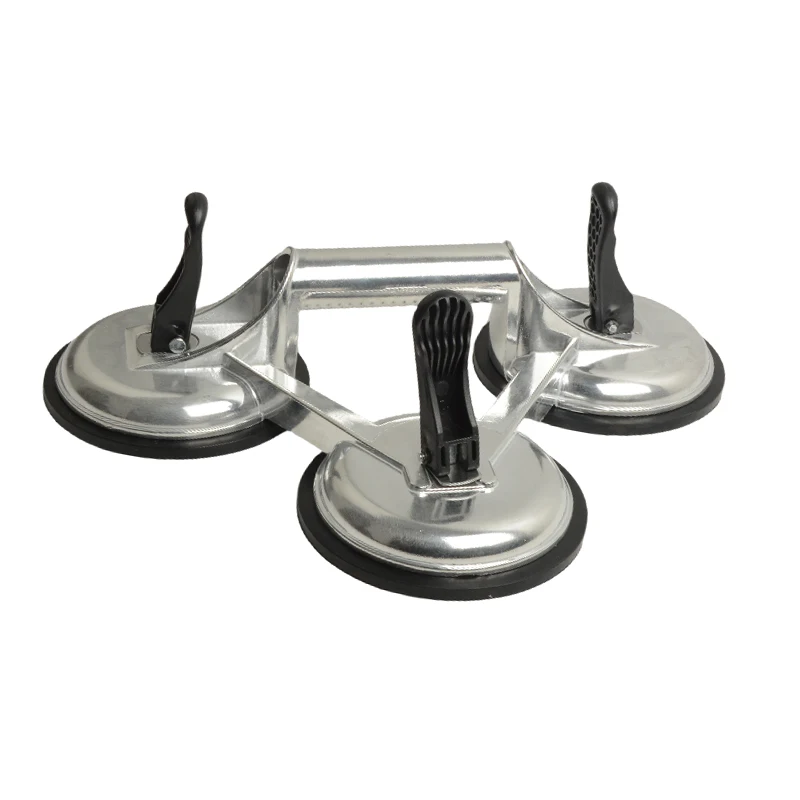 Aluminum Alloy Single / Two / Triple Claw Glass And Ceramic Tile Sucker Vacuum Suction Cup With Rubber Suction Pad