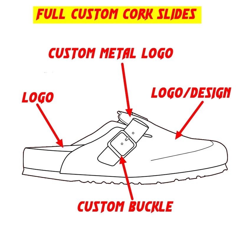 Leather custom Cork Suede Designer Slides custom logo slides  Autumn Winter Loafers Shoes Classic Tan Brown Black Fashion Luxury