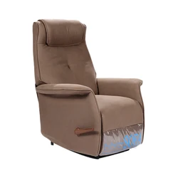 Narrow armrest design Brown Push Back Manual Recliner Chair Recliner Sofa With Wooden Handle