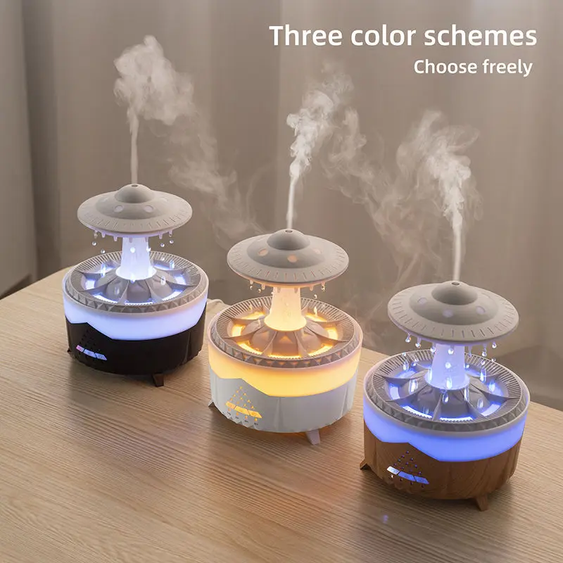 350ml 7-color LED light UFO raindrop fragrance diffuser Humidifier night light ultrasonic remote control
