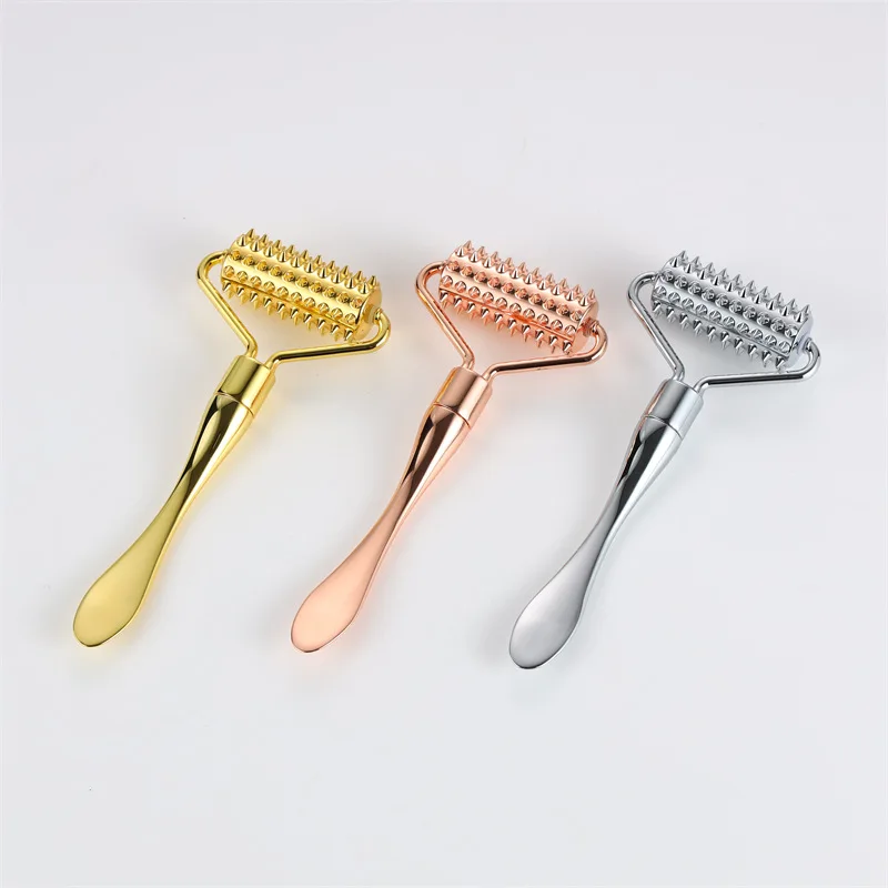 Massage Instrument Scraping Plate Metal Roller Massage Facial Scraping Tool Micro Needle Roller Facial Massager