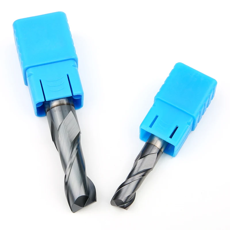 Machine cad cam lathe sharpening 2 flutes compression tungsten carbide end milling cutter cnc tools bit for cnc router
