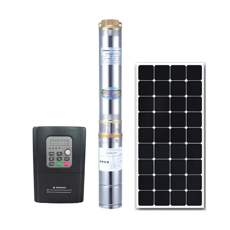 Kepeida 4Inch 2HP 125M AC DC Hybrid Submersible Solar Deep Well Water Pump for Agriculture Irrigation