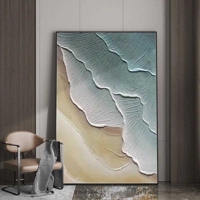 Pop Art Extra Large Home Decor Handpainted Canvas work Modern Ocean Relief Painting Abstract Wall
