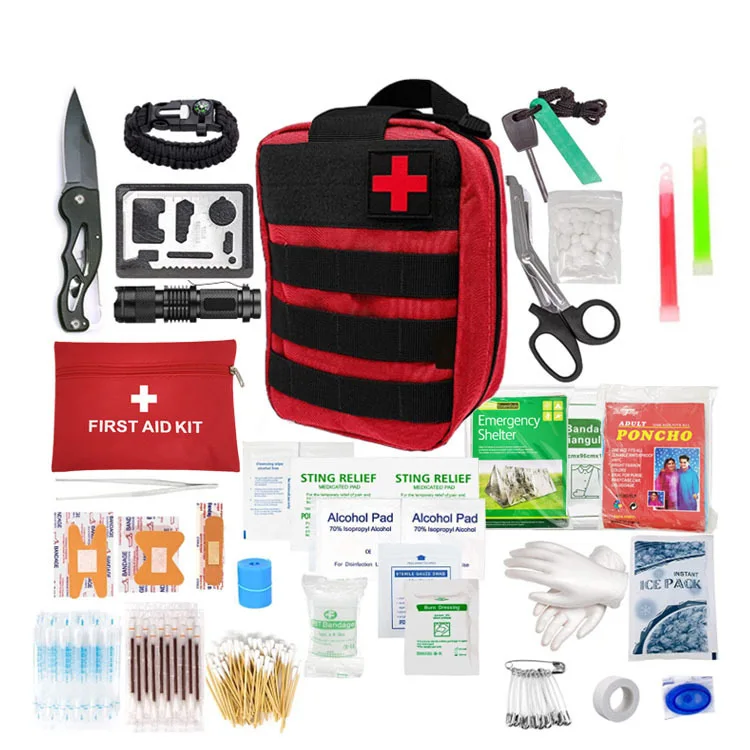 Professional 232 Piece Survival Equipment Tool First Aid Kit Medical SOS Emergency Survival Kit Gear Bag