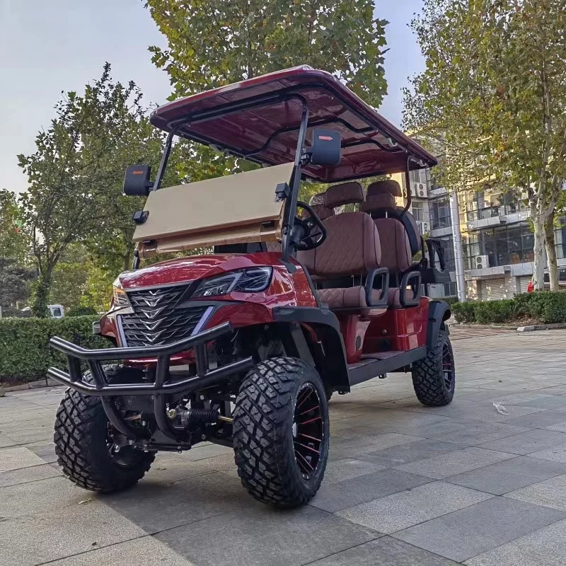 orange  6 seater 48v electric lifted street legal golf carts off road golf buggy electric  club car for sale