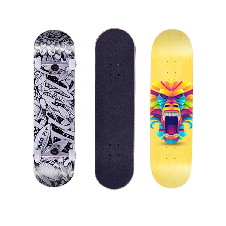 2022 Custom Logo 31*8 Inch Wholesale Oem Plain Skateboard 7 Ply Wood Complete Decks Skate Board