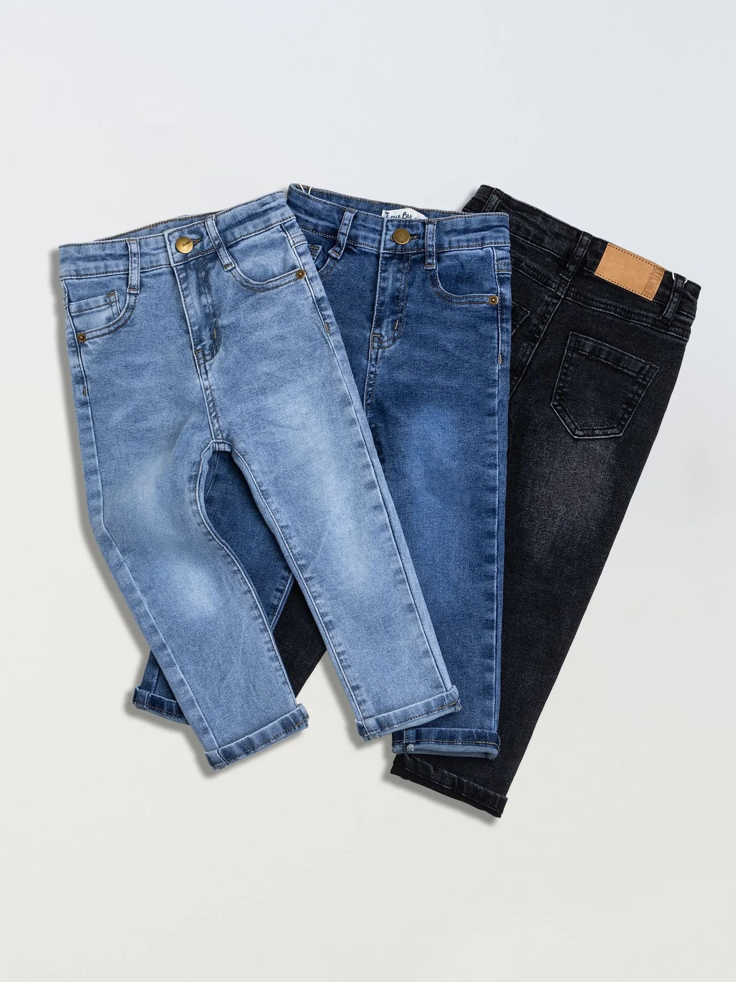 OEM Fashion Casual Children Denim Jeans LOGO Stretch Boys Denim Jeans Straight Legged Pants Factory Wholesale