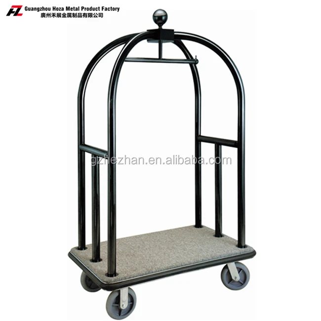 
High Quality Heavy Duty Hotel Bellman Carts Metal Baggage Luggage Cart Luggage Trolley 
