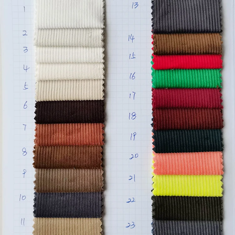 Производитель оптовая продажа Вельветовая ткань для брюк 330 г/м2 полосатая 14 хлопок спандекс Уэльс