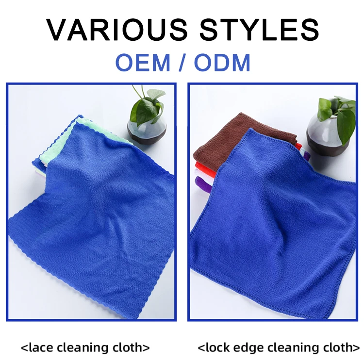 Custom print logo car wash towel kitchen microfiber window glasses cleaning cloth rag microfiber cleaning cloth towel