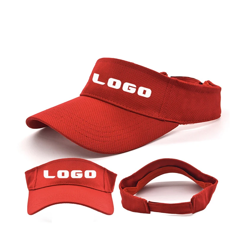 High Quality Wholesale Outdoor Sun Protection Custom Color Polyester Print Embroidery Big Visor Cap Running Visor Hats And Caps