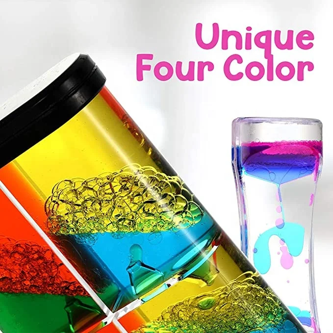 Home decoration Sensory Play Fidget Toy color Liquid Bubbler Motion Timer Sets