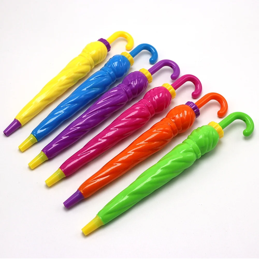 Hot sales creative  novelty customized Logo advertising umbrella shaped ballpoint pen for kids student