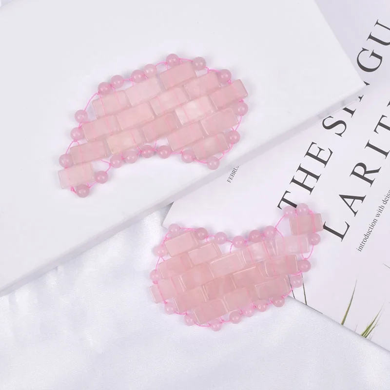 Facial Massage Eye Mask Mini Eye Cover Cooling Rose Quartz Eye Pads