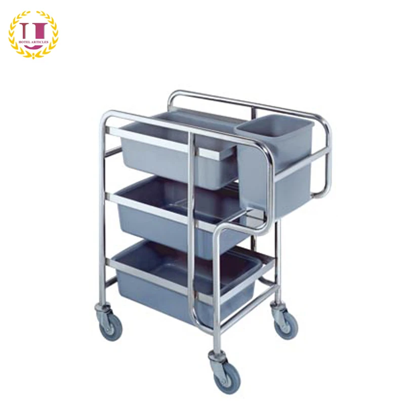 Restaurant Kitchen Dish Collection Serving Trolley