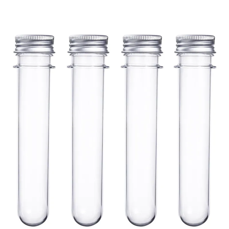 manufacture 50ml 40ml plastic test tube bottle,data cable tube, data line tube with screw aluminum cap