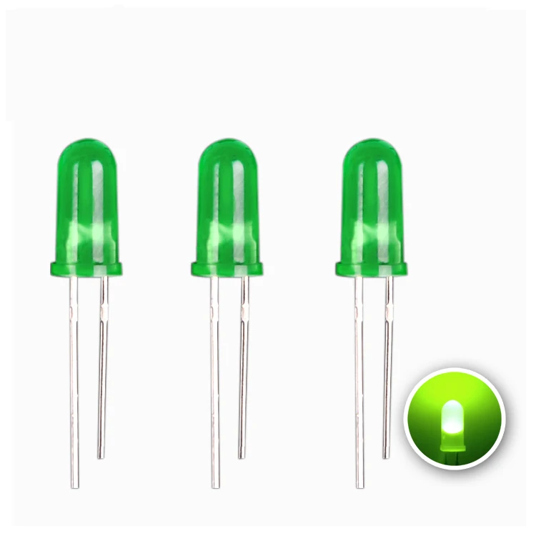 
H-Bright best selling 3mm 5mm 8mm 10mm pure green yellow green diffused dip led diode for Network router 
