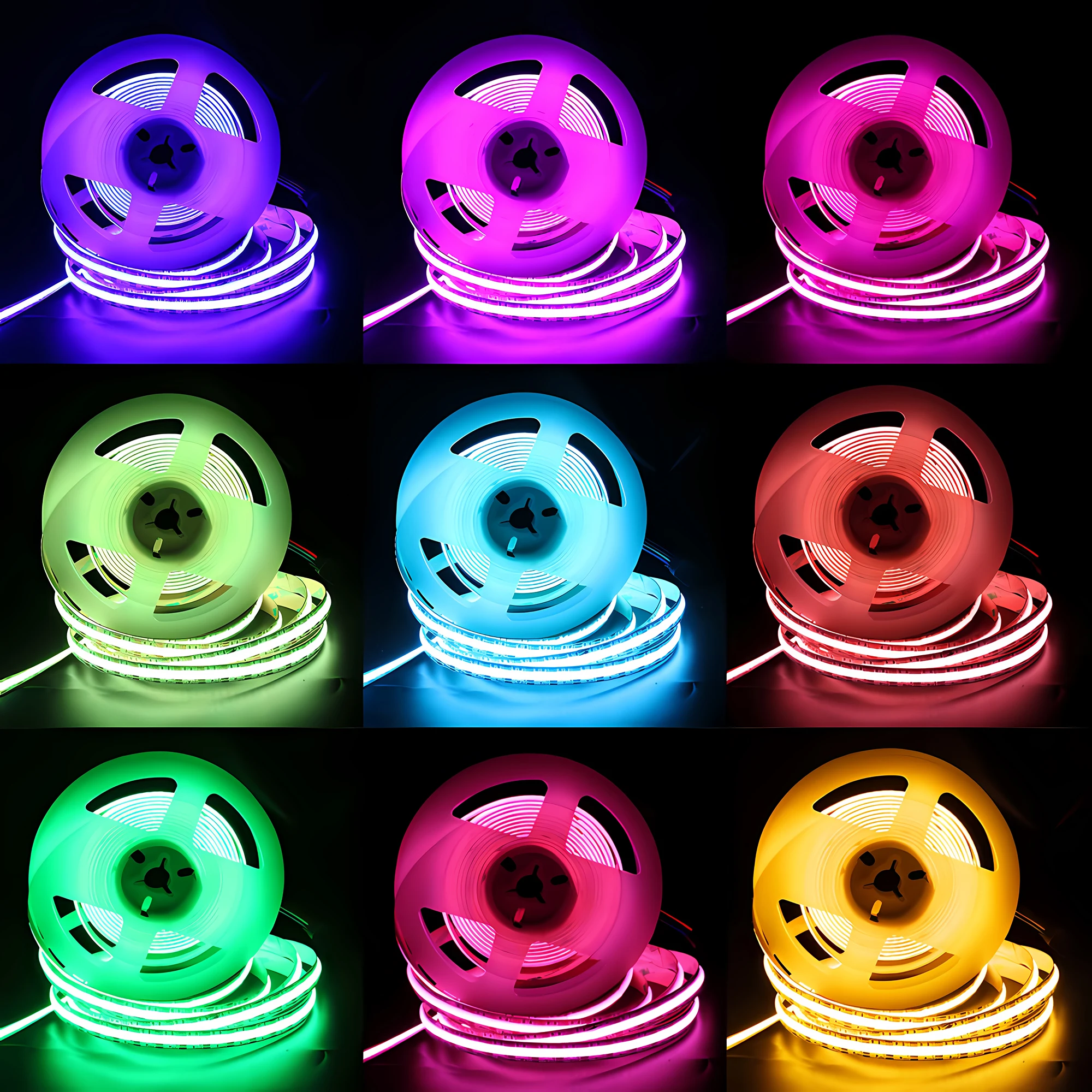 12V 24V 576 756 840Leds/M Rgb Cob Strip Light Multicolor Rgb Rgbw 8mm 10mm Spotless Flex Cob Led Strip