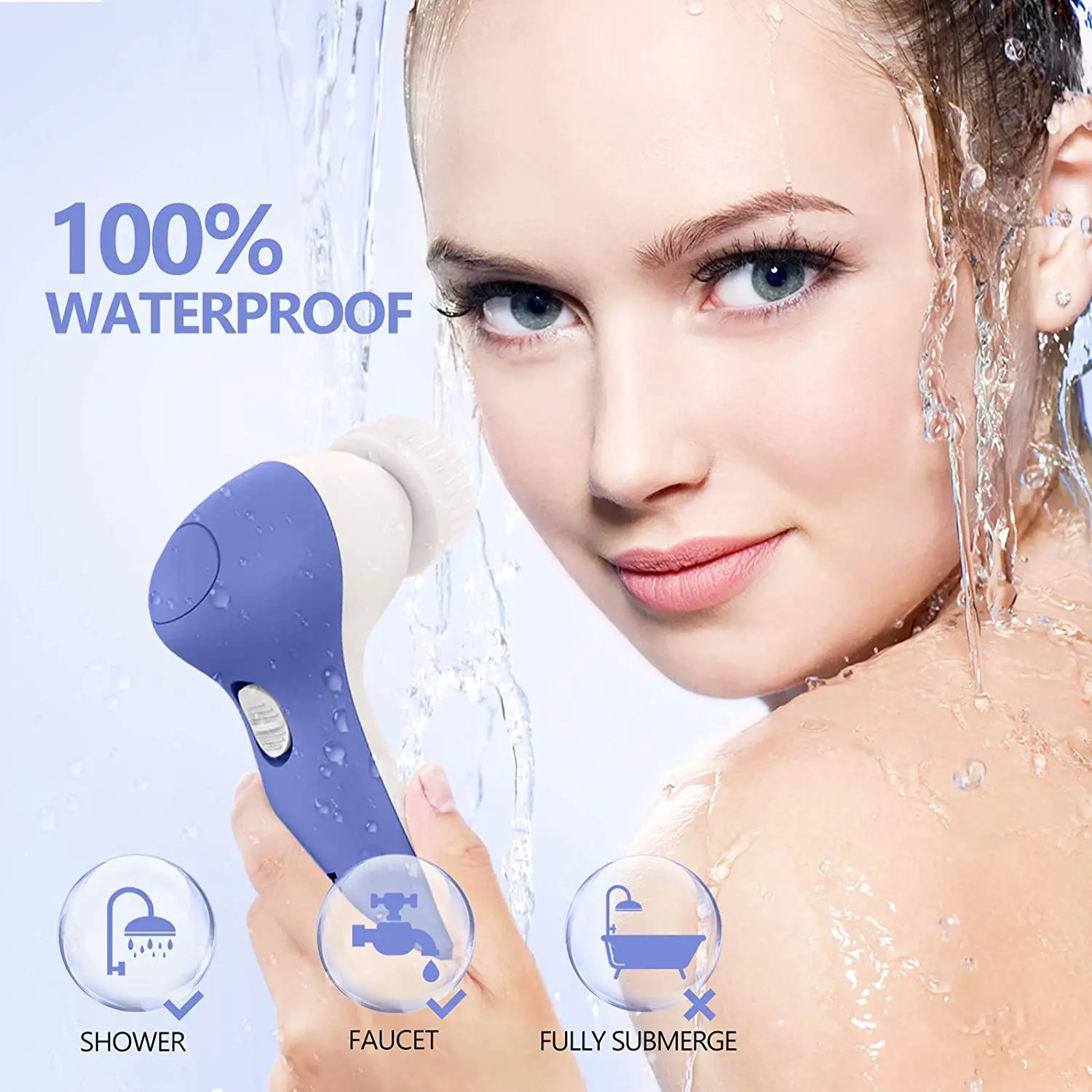 Многофункциональные электрические косметические устройства 7 в 1, водонепроницаемые электрические щетки для чистки лица, массажер для лица, очиститель пор и черных точек