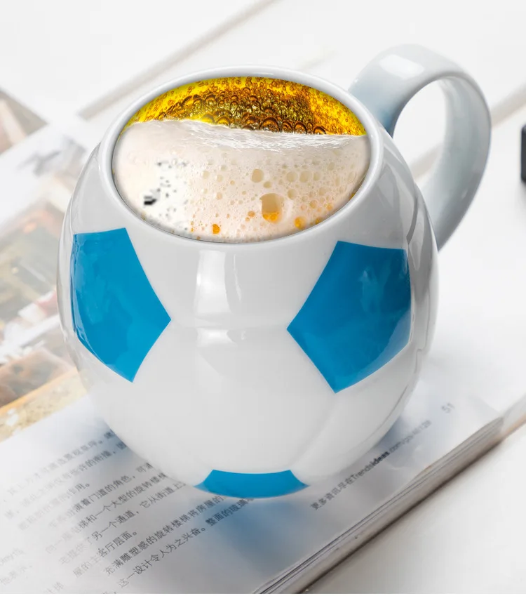 Feiyou fashion 400ml home office milk tea cup wholesale custom ceramic football coffee mugs for gift