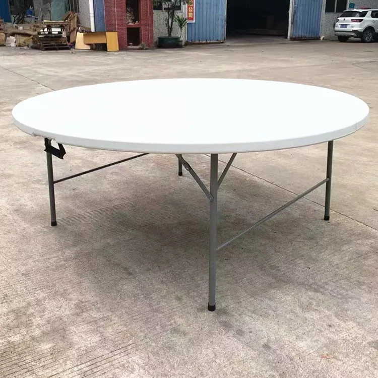 4ft 6ft 8ft Cheap Outdoor picnic folding table With Metal Folding Legs portable Plastic round Folding Table And Chair for event