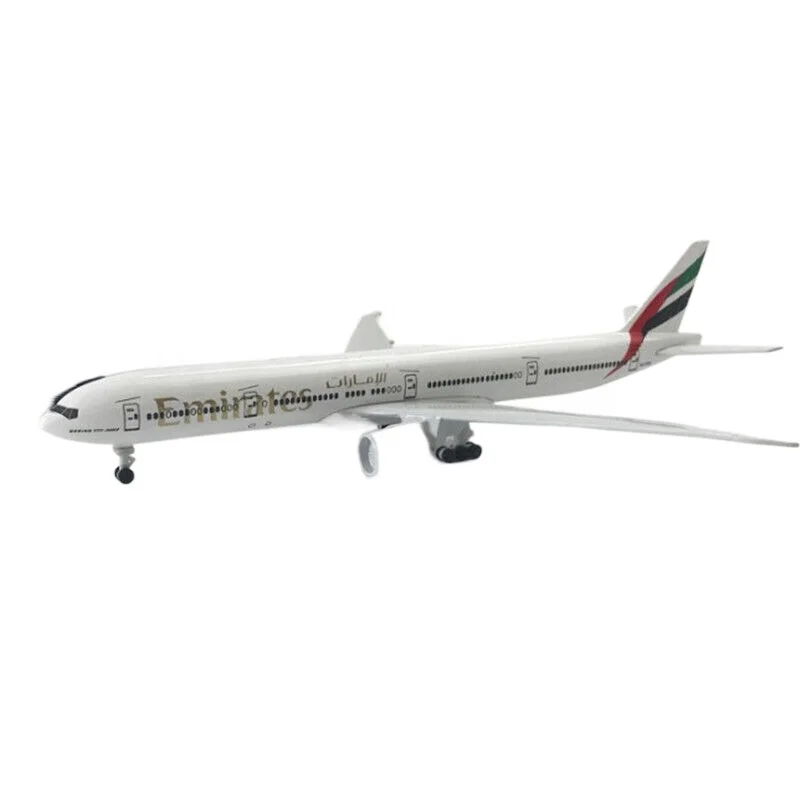Gifts & Crafts Items Scale 1:200 20cm Alloy Material Boeing 777 Emirates Airline Diecast Airplane Model with Wheels