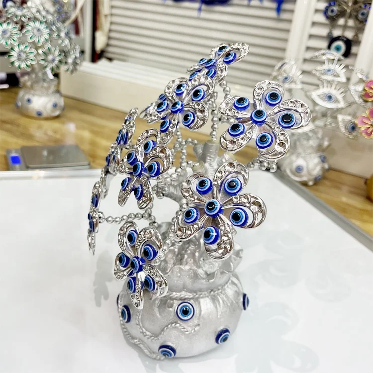 Other Decorative Flowers and Plants Grab Bag Blue Evil Eye Lucky Gift Turkish Eye Tree of Life Office Home Decor