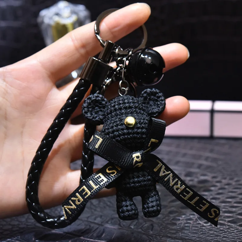 Hot Selling Resin Bear Keychain Trend 3D Cartoon Keyring Pendant Key Chain Accessories