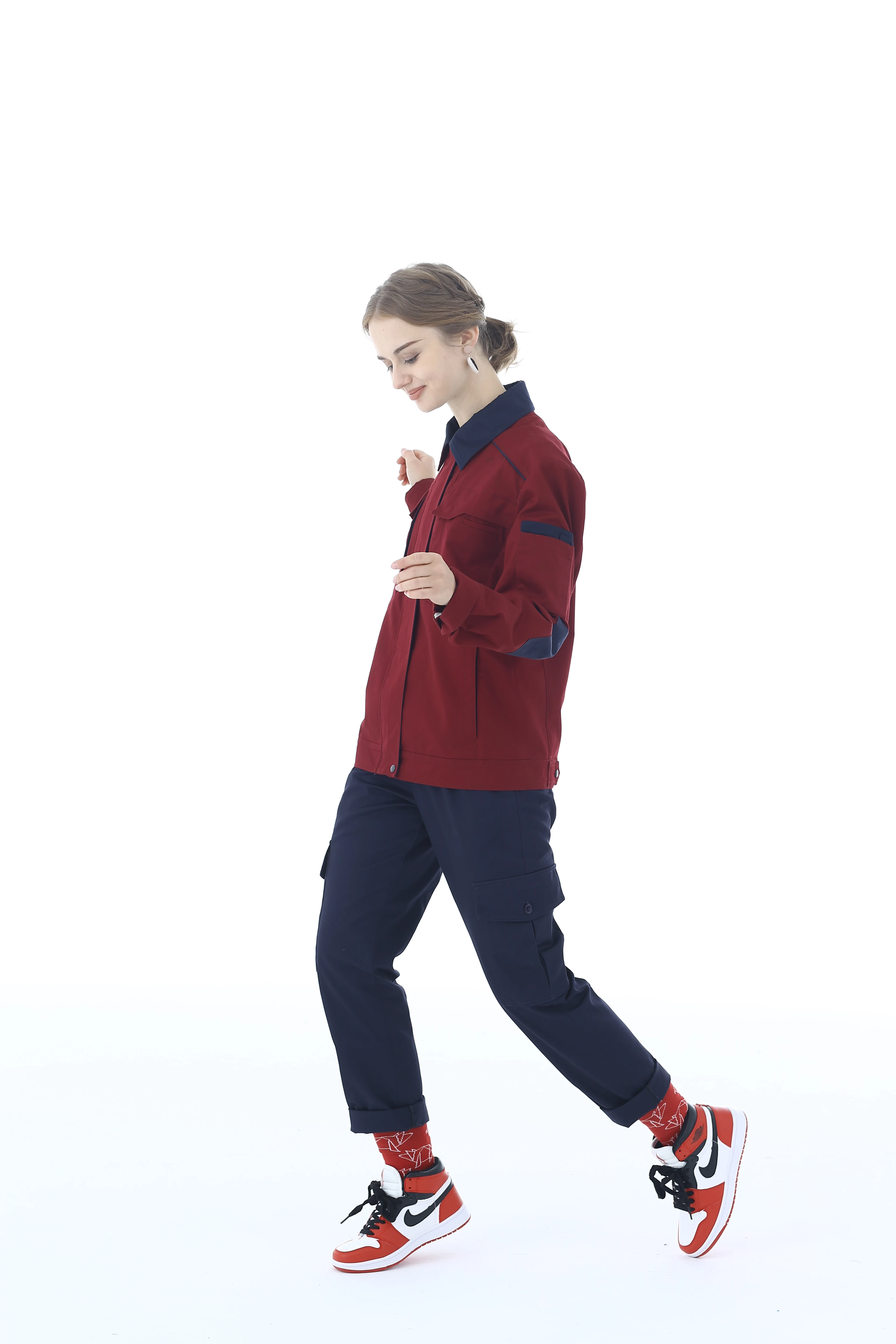 Factory Red and Black Long Sleeve with Anti Static Properties and Comfort Workwear