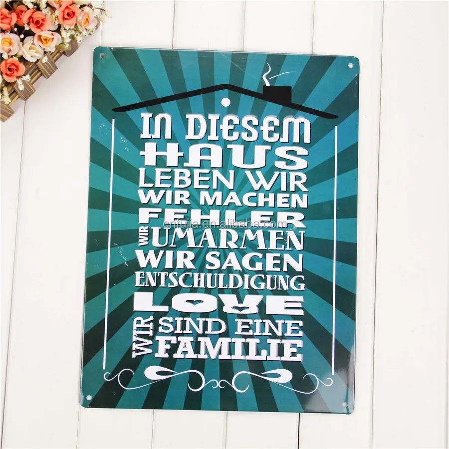 Personalized cheap custom embossed retro antique vintage decoration aluminum metal tin poster for souvenir pub wall decor