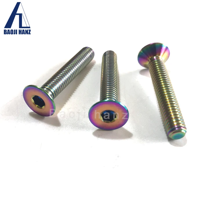 Rainbow color titanium screws for bicycle and motorcycle