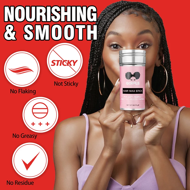 Custom Logo Hair Finishing Rod for Flyaways Private Label Anti Frizz Products for Women Tame Fly Away Castor Oil Hair Wax Stick