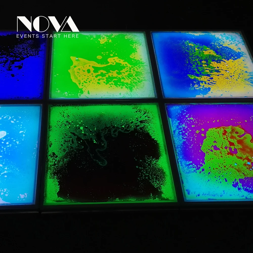 liquid Flowing colorful Interactive led dance floor for wedding/fashion show