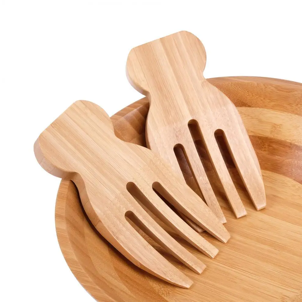 Wholesale Bamboo salad servers bamboo salad accessory camping salad servers