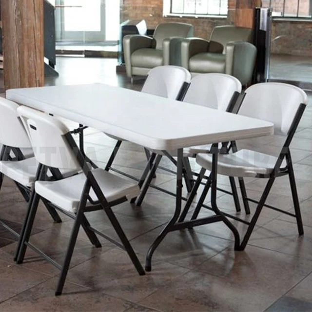 Оптовая продажа садовый стол и стулья из полиэтилена высокой плотности пластиковые складные уличная мебель для