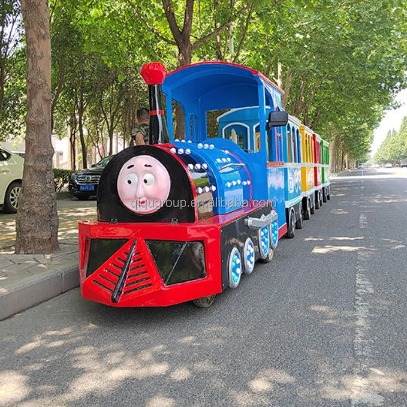 Popular thomas colorful amusement park electric track train rides for kids and adults