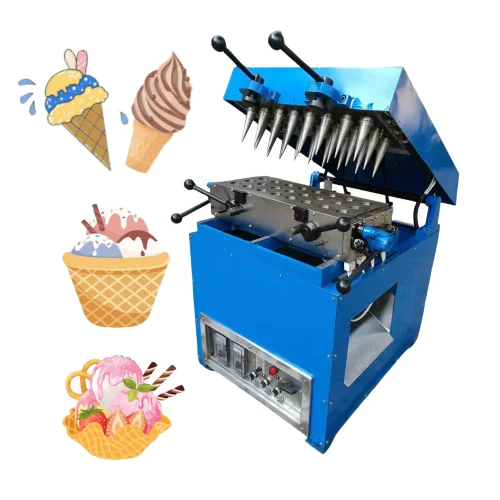 JU Commercial Semi Automatic Soft Waffle Ice Cream Cone Wafer Making Machine / Edible Waffle Coffee Cone Cup Maker