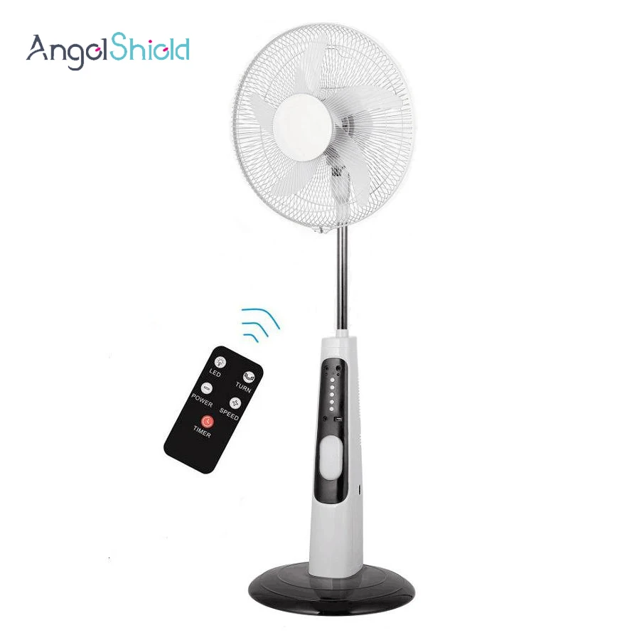 summer Hot Selling 18 Inch Ac/dc Stand Fan Brushless Motor With Led Bulb Fan Power Bank Solar Powered Rechargeable Fan