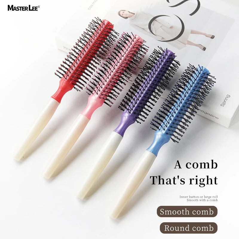 Professional wholesale curly wet afro ABS hair brush custom logo detangling brush Round Comb Styling Hairdressing Too
