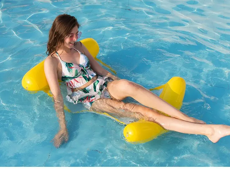 2023 Inflatable Water Hammock Swimming Pool Float Water Mattress Float Lounger Chair Inflatable Water Hammock