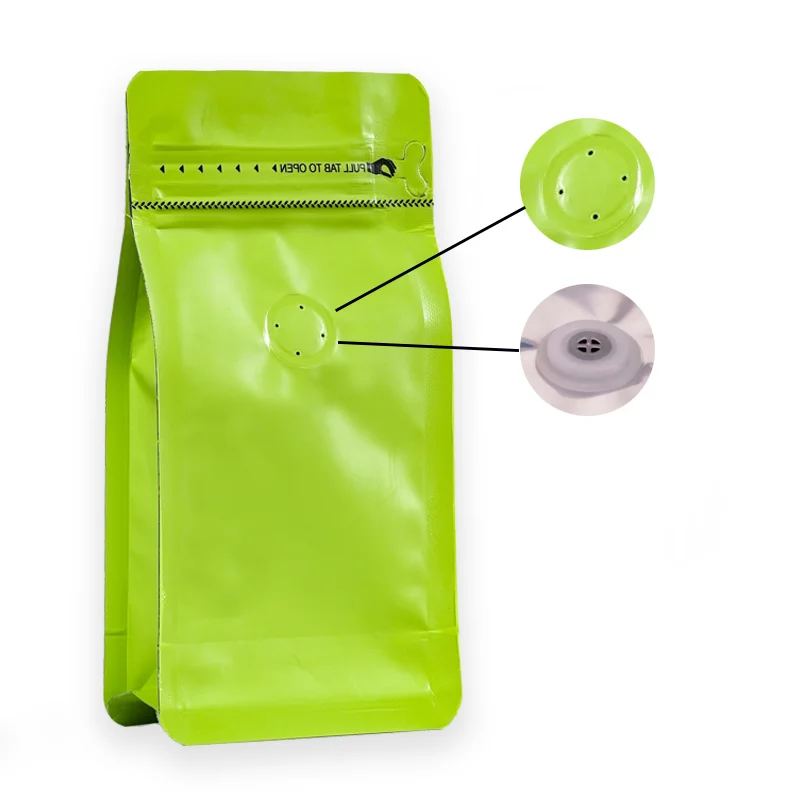 200g/500g/1000g 3 in 1 Empty Tea Protein Powder Custom Printed Kraft Paper Coffee Packaging Bags with Valve