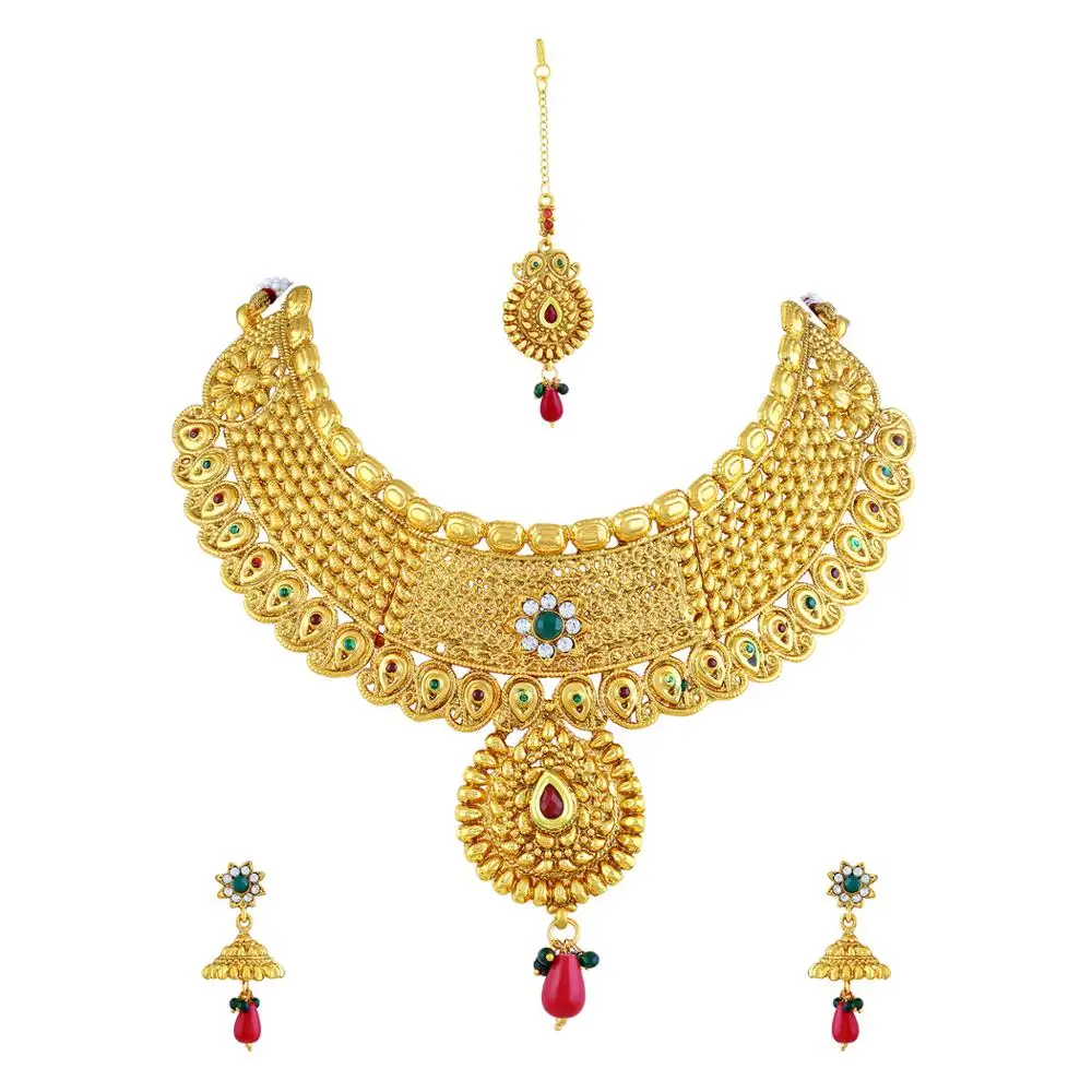 Wholesale Indian Yaariyan Fashion Marvellous Designer Gold Plated Choker Necklace Set For Women