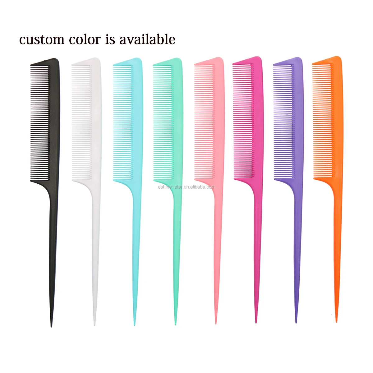 
Custom private label straight hair comb carbon fiber tip tail comb dyeing hair comb 
