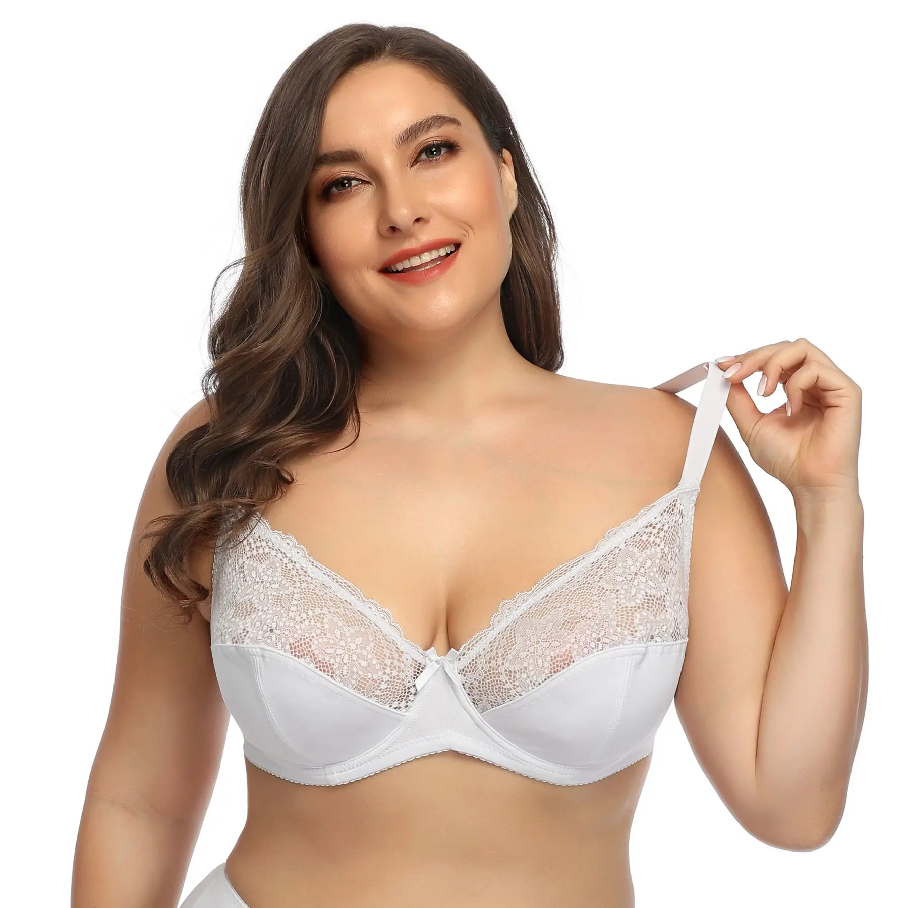 
2021 spring summer new design under wire big size full coverage E cup sexy lace bra 